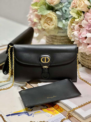 Dior S5703UBPZ_M900 Bobby EAST-WEST Pouch With Chain Black Smooth Calfskin - Default Title - View 1