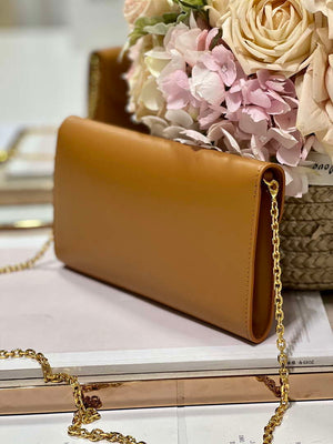 Dior S5703 Bobby EAST-WEST Pouch With Chain Brown Smooth Calfskin - Default Title - View 5