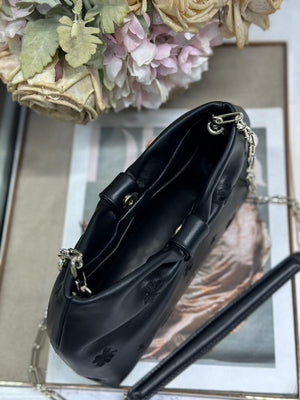 Dior Small Dior Bow Bag Calfskin leather with Bow M0715 Black embroidery - Default Title - View 7