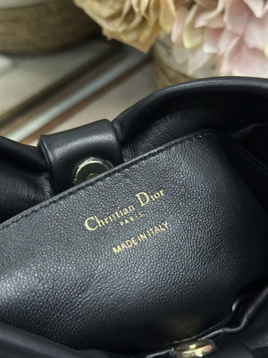 Dior Small Dior Bow Bag Calfskin leather with Bow M0715 Black embroidery - Default Title - View 8