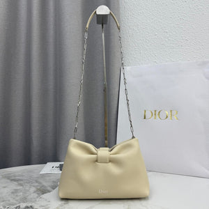 Dior Small Dior Bow Bag Lambskin M0715 Beige Silver - Default Title - View 1
