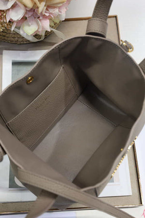 Dior M2840 Small Signature Bucket Bag Grained Calfskin Gray - Default Title - View 8