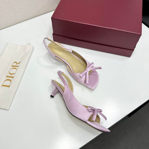 Dior Women Bow Heeled Slingback Sandal KCO576LAB_S23T Lambskin D10031 - US 4=Euro 35 - View 9
