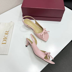 Dior Women Bow Heeled Slingback Sandal KCO576LAB_S23T Lambskin D10033 - US 4=Euro 35 - View 8