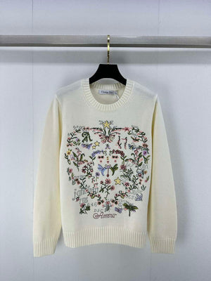 Dior Women's Floral embroidered long sleeves Sweater D38011 - S - View 1
