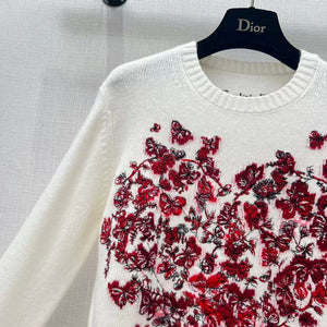 Dior Women's Floral embroidered long sleeves Sweater D38015 - S - View 2