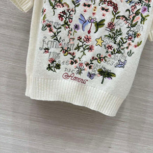 Dior Women's Floral embroidered short sleeves Sweater D38007 - S - View 5