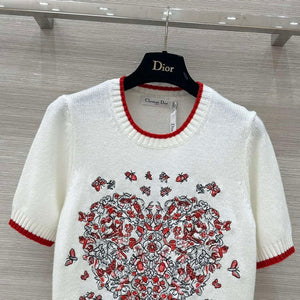 Dior Women's Floral embroidered Short sleeves Sweater D38017 - S - View 2