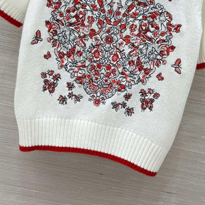 Dior Women's Floral embroidered Short sleeves Sweater D38017 - S - View 6