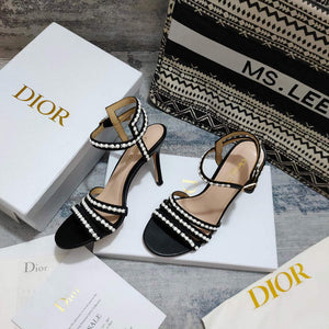 Dior Women's Shoes dior gem heeled sandal KCQ701PRM Black - 35 - View 1