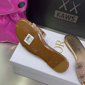 Dior Women's Shoes Dway Slide Diamond Embroidered KCQ166ERC Pink - 35 - View 8
