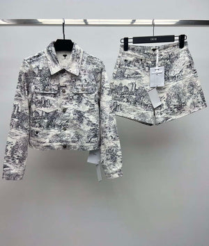 Dior Women's Tracksuit Casual Printed denim set Clothing D39004 - S - View 1