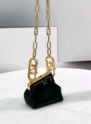 Fendi 7AS051 Nano Fendi First Charm Charm in Black nappa leather - Default Title - View 3