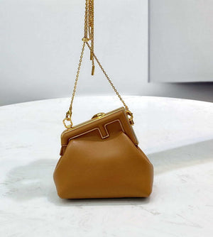 Fendi 7AS051 Nano Fendi First Charm Charm in Brown nappa leather - Default Title - View 2