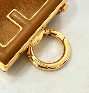 Fendi 7AS051 Nano Fendi First Charm Charm in Brown nappa leather - Default Title - View 7