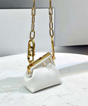 Fendi 7AS051 Nano Fendi First Charm Charm in White nappa leather - Default Title - View 2