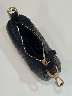 Fendi 7AS089 Nano Fendigraphy Black Snake skin leather Charm 80056S - Default Title - View 9