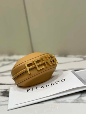 Fendi 7AS089 Nano Fendigraphy Tan Leather Charm 80056S - Default Title - View 4