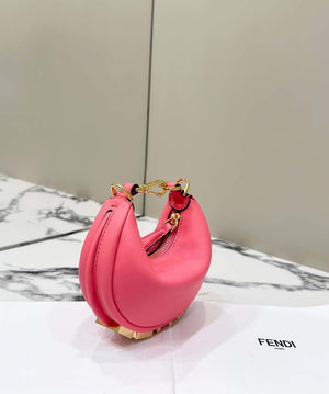 Fendi 7AS089 Nano Fendigraphy Rose Pink Leather Charm 80056S - Default Title - View 3