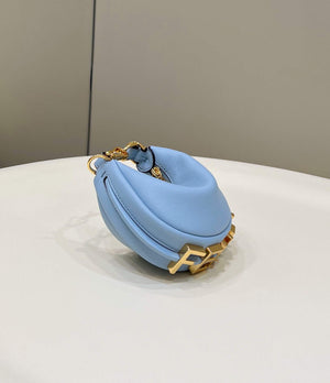 Fendi 7AS089 Nano Fendigraphy Light blue leather Charm 80056S - Default Title - View 2