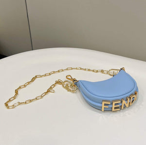 Fendi 7AS089 Nano Fendigraphy Light blue leather Charm 80056S - Default Title - View 4