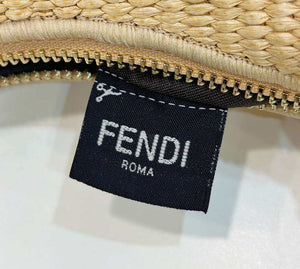 Fendi 7AS089 Nano Fendigraphy Natural Raffia and Brown leather bag 80145s - Default Title - View 5