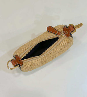 Fendi 7AS089 Nano Fendigraphy Natural Raffia and Brown leather bag 80145s - Default Title - View 6