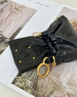 Fendi 7AS368ABVEF0K7E Mamma Baguette Nano Black leather miniature 8677mini - Default Title - View 3