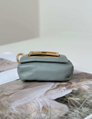 Fendi 7AS368ABVEF0K7E Mamma Baguette Nano Blue leather miniature - Default Title - View 5