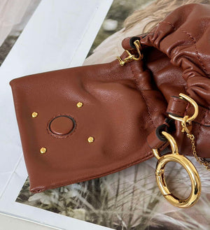 Fendi 7AS368ABVEF0K7E Mamma Baguette Nano Brown leather miniature 8677mini - Default Title - View 4