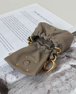 Fendi 7AS368ABVEF0K7E Mamma Baguette Nano Dove Gray leather miniature 8677mini - Default Title - View 4