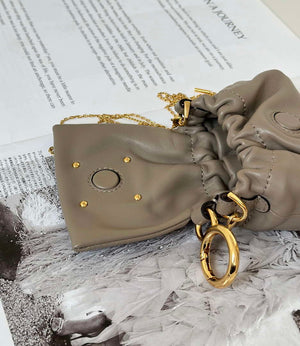 Fendi 7AS368ABVEF0K7E Mamma Baguette Nano Dove Gray leather miniature 8677mini - Default Title - View 6