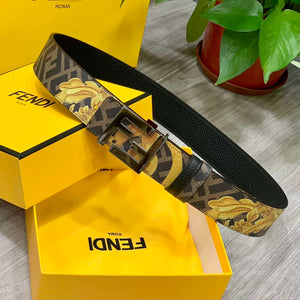 Fendi 7C0424 Belts Designer Calfskin wide 4.0CM F090114 - Gold / 80--(95CM£© - View 2