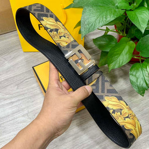 Fendi 7C0424 Belts Designer Calfskin wide 4.0CM F090114 - Gold / 80--(95CM£© - View 9