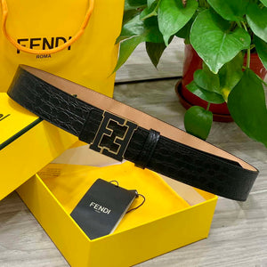 Fendi 7C0424 Belts Designer Calfskin wide 4.0CM F090119 - Yellow Black &Gold / 80--(95CM£© - View 7