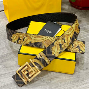 Fendi 7C0424 Belts Designer Calfskin wide 4.0CM F090123 - 1.Silver / 80--(95CM£© - View 6