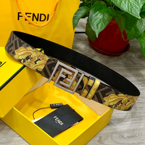 Fendi 7C0424 Belts Designer Calfskin wide 4.0CM F090123 - 1.Silver / 80--(95CM£© - View 9