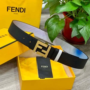 Fendi 7C0424 Belts Designer Calfskin wide 4.0CM F090130 - 1.Gold / 80--(95CM£© - View 5