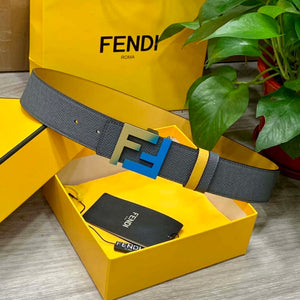 Fendi 7C0424 Belts Designer Calfskin wide 4.0CM F090131 - 1.Blue / 80--(95CM£© - View 2