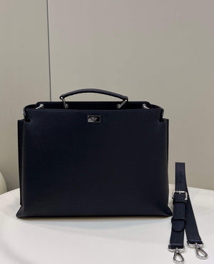 Fendi 7VA529 Peekaboo ISeeU Medium Black Leather Bag - Default Title - View 1
