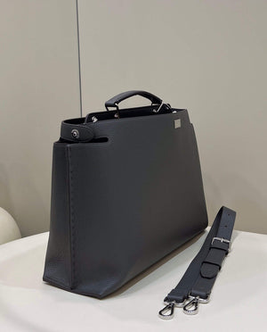 Fendi 7VA529 Peekaboo ISeeU Medium Gray Leather Bag - Default Title - View 3