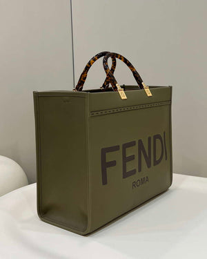 Fendi 8BH386 Sunshine Medium Bag 8266S Green leather shopper - Default Title - View 2