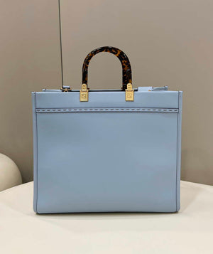 Fendi 8266S Sunshine Medium Bag 8BH386 Light blue leather shopper - Default Title - View 2