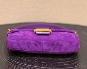 Fendi 8339 Baguette Middle Age Solid Color Series Underarm Bag Purple - Default Title - View 4