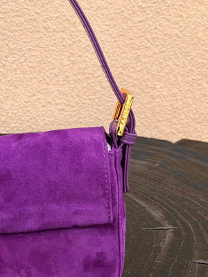 Fendi 8339 Baguette Middle Age Solid Color Series Underarm Bag Purple - Default Title - View 5