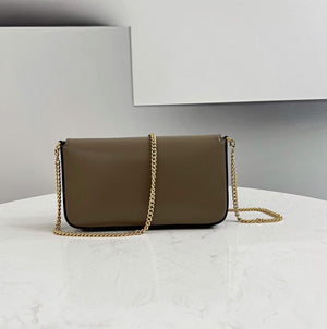Fendi 8521 Baguette Chain Midi Shoulder Bag Gray - Default Title - View 3