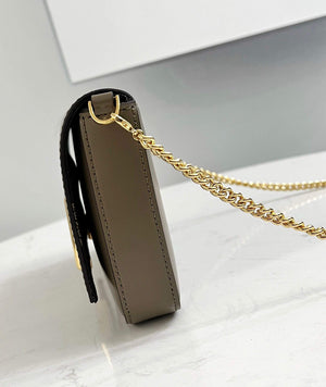 Fendi 8521 Baguette Chain Midi Shoulder Bag Gray - Default Title - View 4
