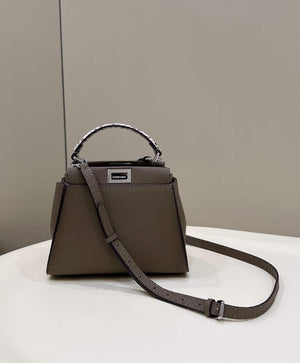 Fendi 8551 Peekaboo Mini Leather Bag Gray - Default Title - View 1