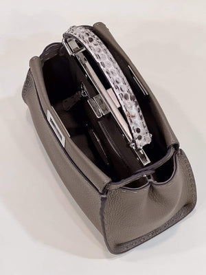 Fendi 8551 Peekaboo Mini Leather Bag Gray - Default Title - View 9