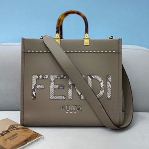 Fendi 8BH386 Sunshine Medium Fendi Tote Bag 8518 Gray - Default Title - View 1